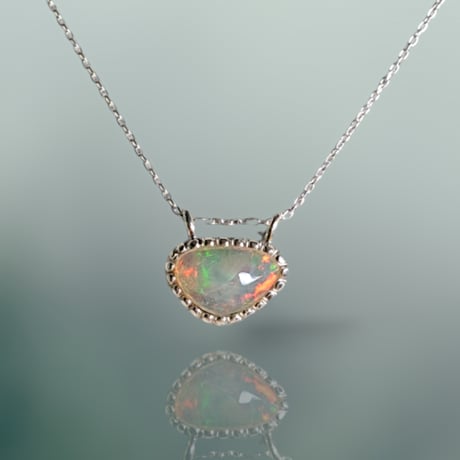 ローズカット プレシャスオパール シルバーネックレス