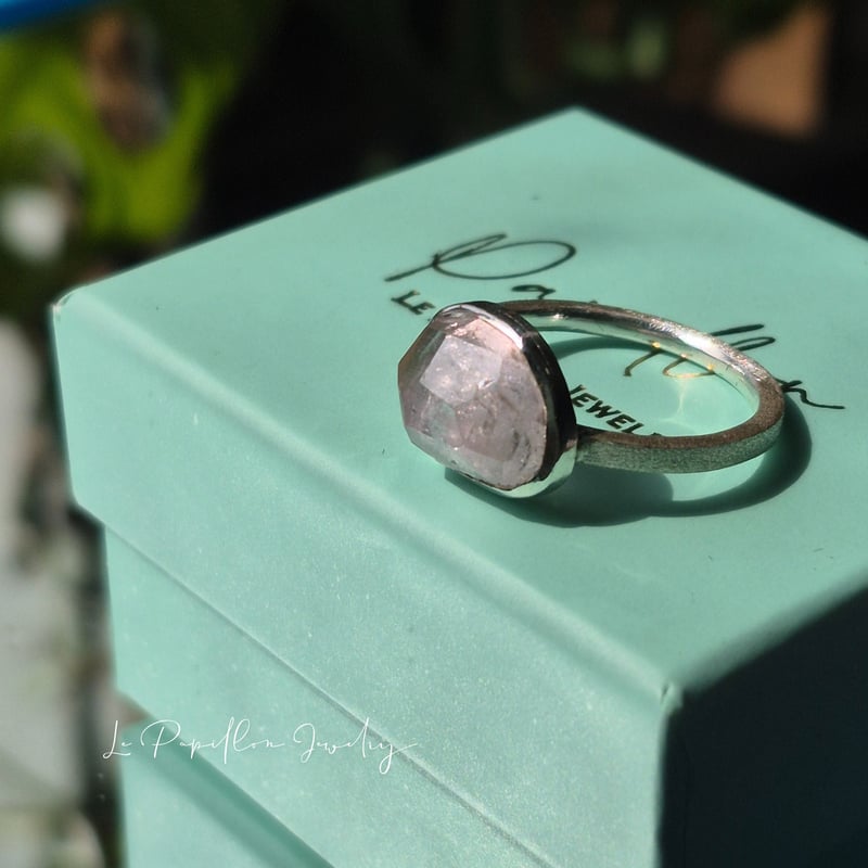 12.5号 春色淡いピンクトルマリン シルバーリング | Le Papillon Jewelry