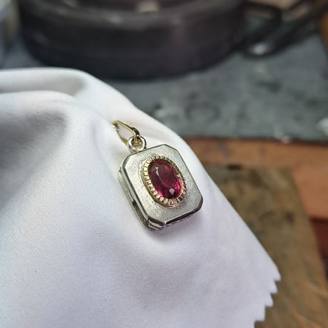 1.90ct 非加熱大きめピンクトルマリン K18&シルバーネックレス