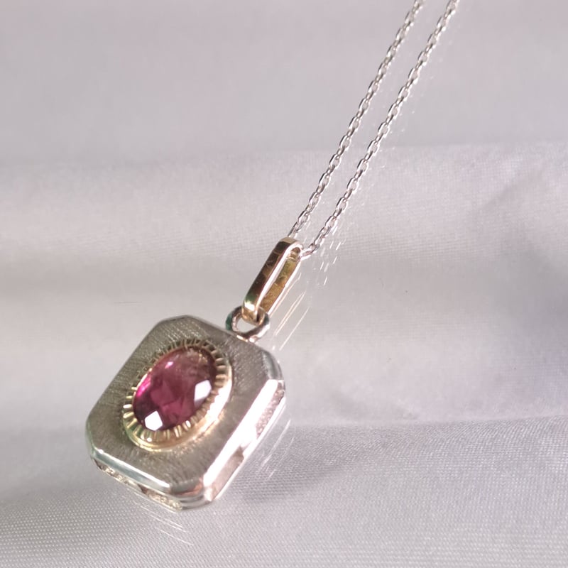 1.90ct 非加熱大きめピンクトルマリン K18&シルバーネックレス | Le 