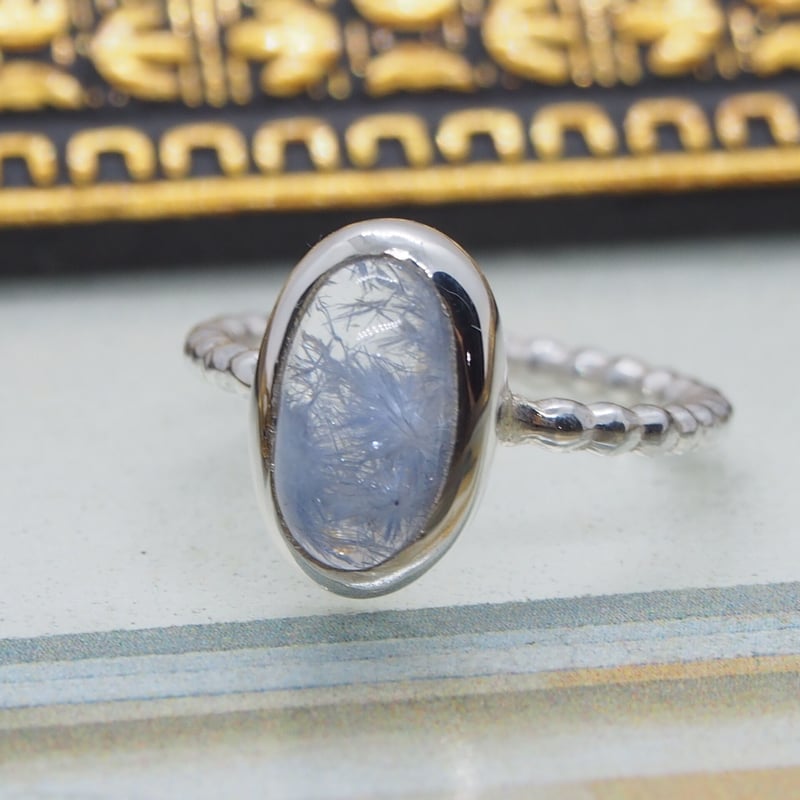 d様 デュモルチェライトインクォーツ リング 14号