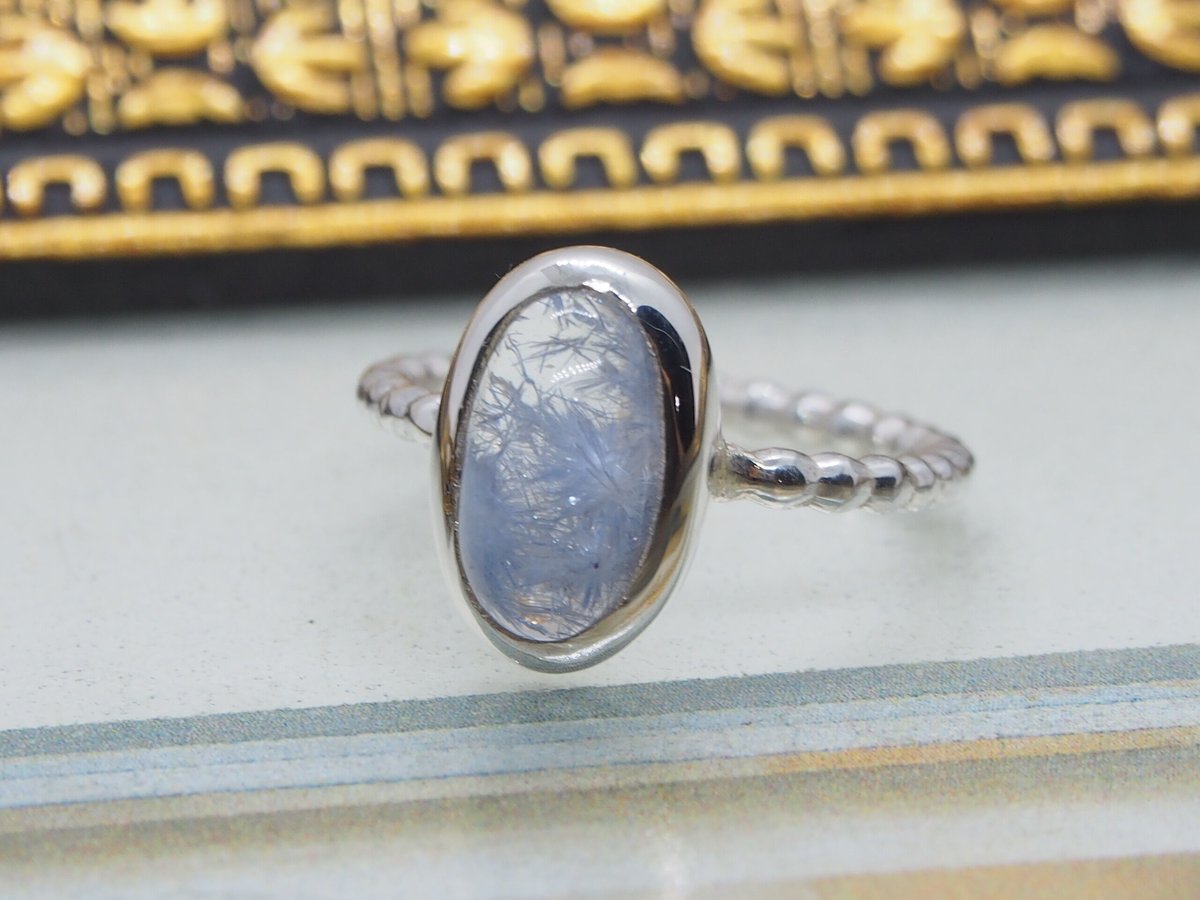 14号淡色デュモルチェライトインクォーツ SVリング | Le Papillon Jewelry 