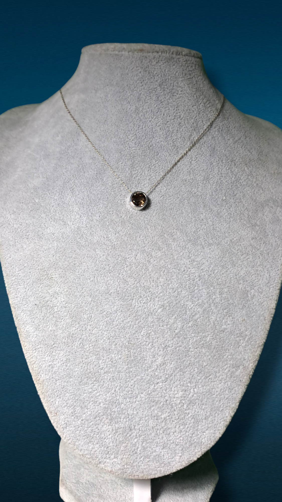 She is mono シルバー クロス ネックレス スモーキークォーツ