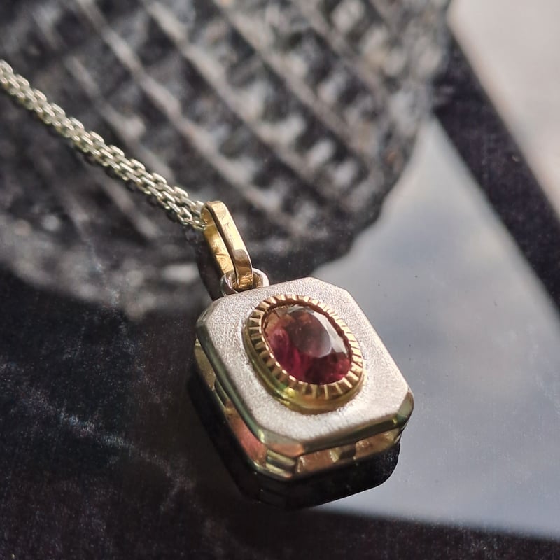 1.90ct 非加熱大きめピンクトルマリン K18&シルバーネックレス | Le 