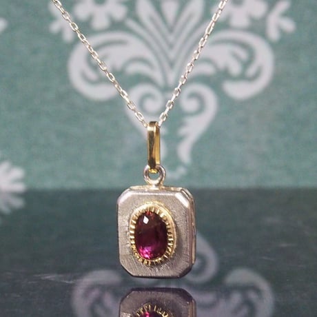 1.90ct 非加熱大きめピンクトルマリン K18&シルバーネックレス