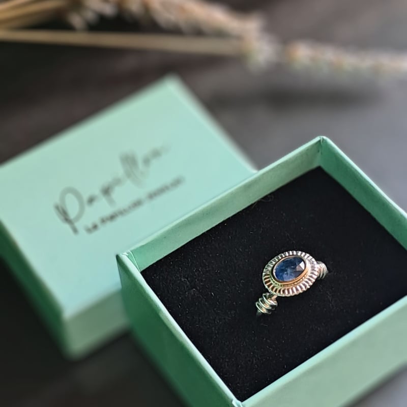13.5号 ブルーサファイアK18&シルバーリング | Le Papillon Jewelry 13.5号 ブルーサファイアK18&シルバーリング | Le Papillon Jewelry
