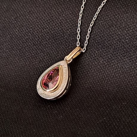 1.20ct 艶やかピンクトルマリン K18&シルバーネックレス