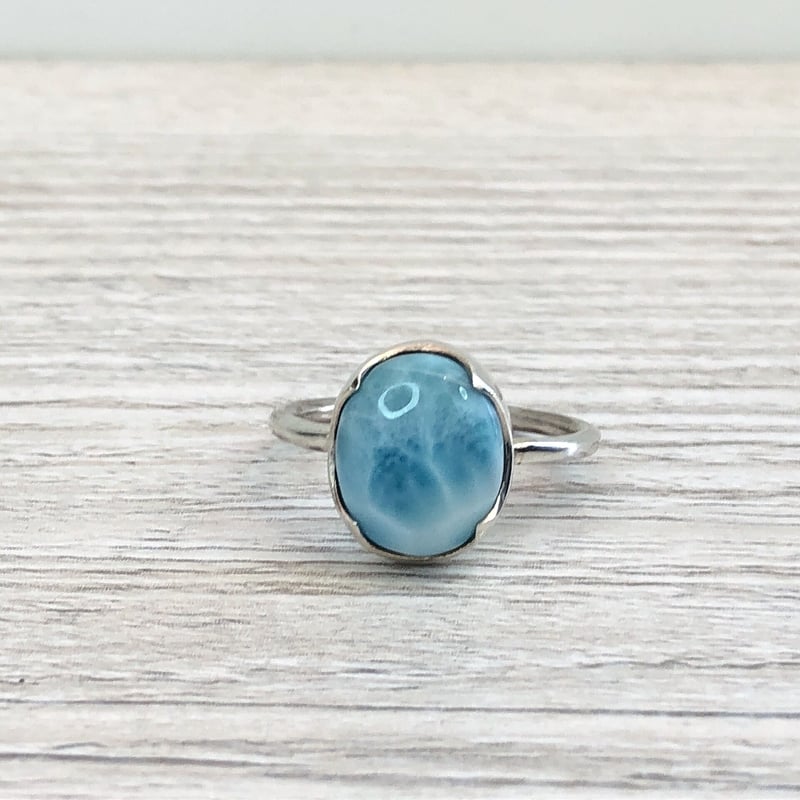 16号カリブの水色ラリマー シルバーリング | Le Papillon Jewelry 16号カリブの水色ラリマー シルバーリング | Le Papillon Jewelry