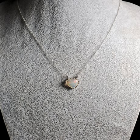 ローズカット プレシャスオパール シルバーネックレス