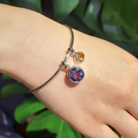 綺麗色アメジスト&シトリン　シルバーバングル ブレスレット