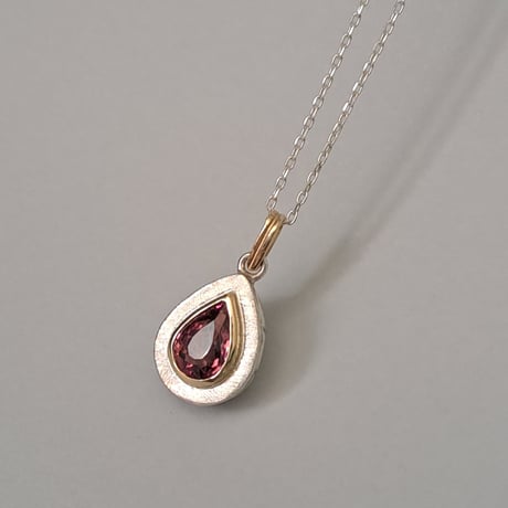 1.20ct 艶やかピンクトルマリン K18&シルバーネックレス