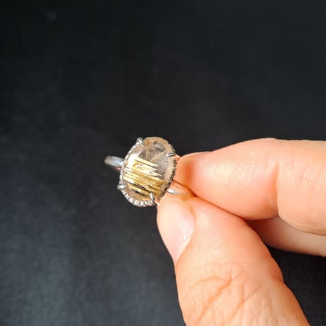 11.5号　月のようなルチルクォーツ　シルバーリング