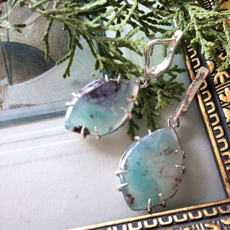 美麗レア物アクアプレーズ シルバーピアス