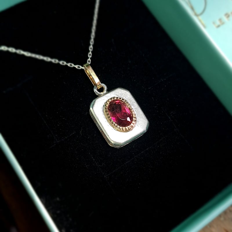 1.90ct 非加熱大きめピンクトルマリン K18&シルバーネックレス | Le 