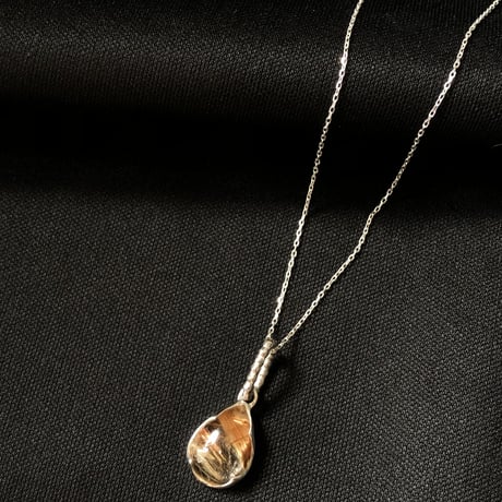 コロンとした綺麗なルチルクォーツ　シルバーネックレス