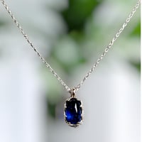 際立つブルーカイヤナイト　シルバーネックレス