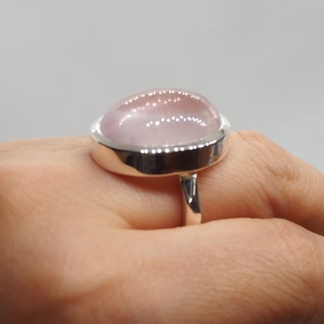 15号大粒ローズクォーツ　SVリング