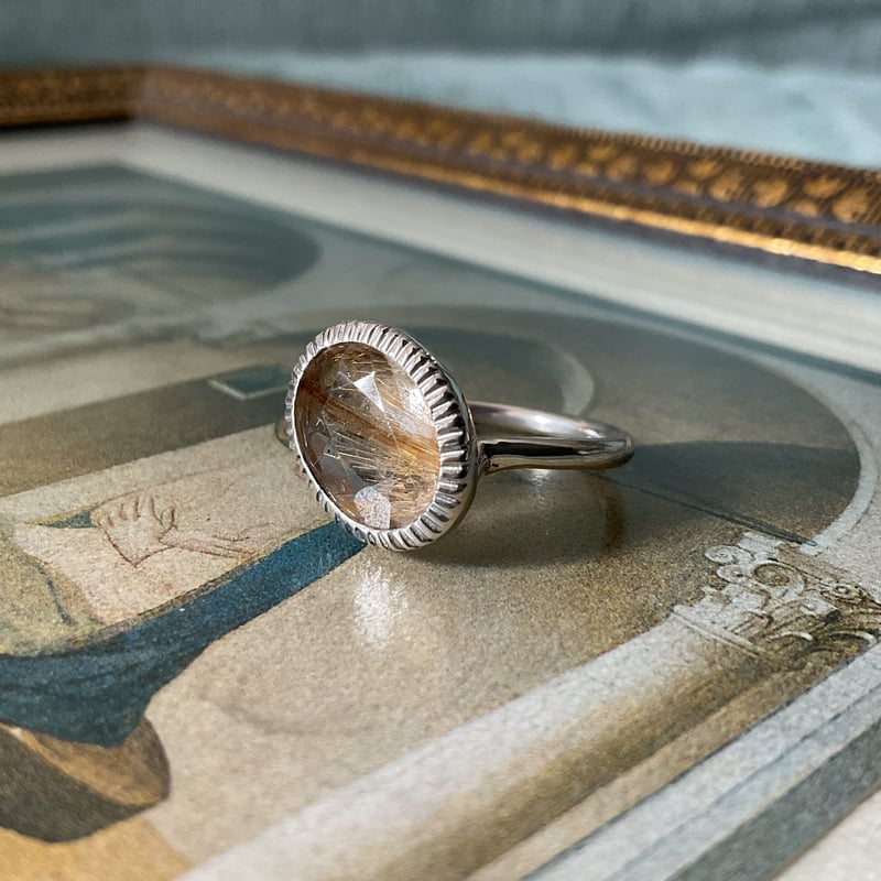 シルバーリング ルチルクォーツ シルバー925製 天然石 ルチルクォーツ