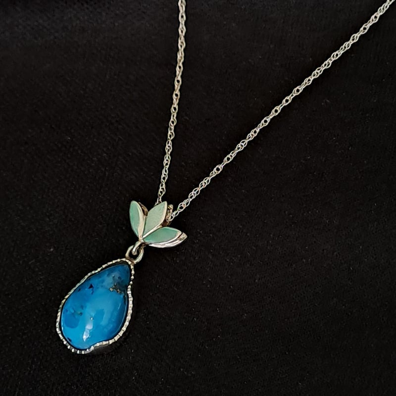 高品質Firuzeターコイズシルバーネックレス | Le Papillon Jewelry