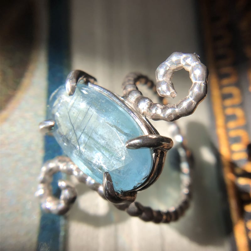 14号 パライバカラー カイヤナイト シルバーリング | Le Papillon Jewelry