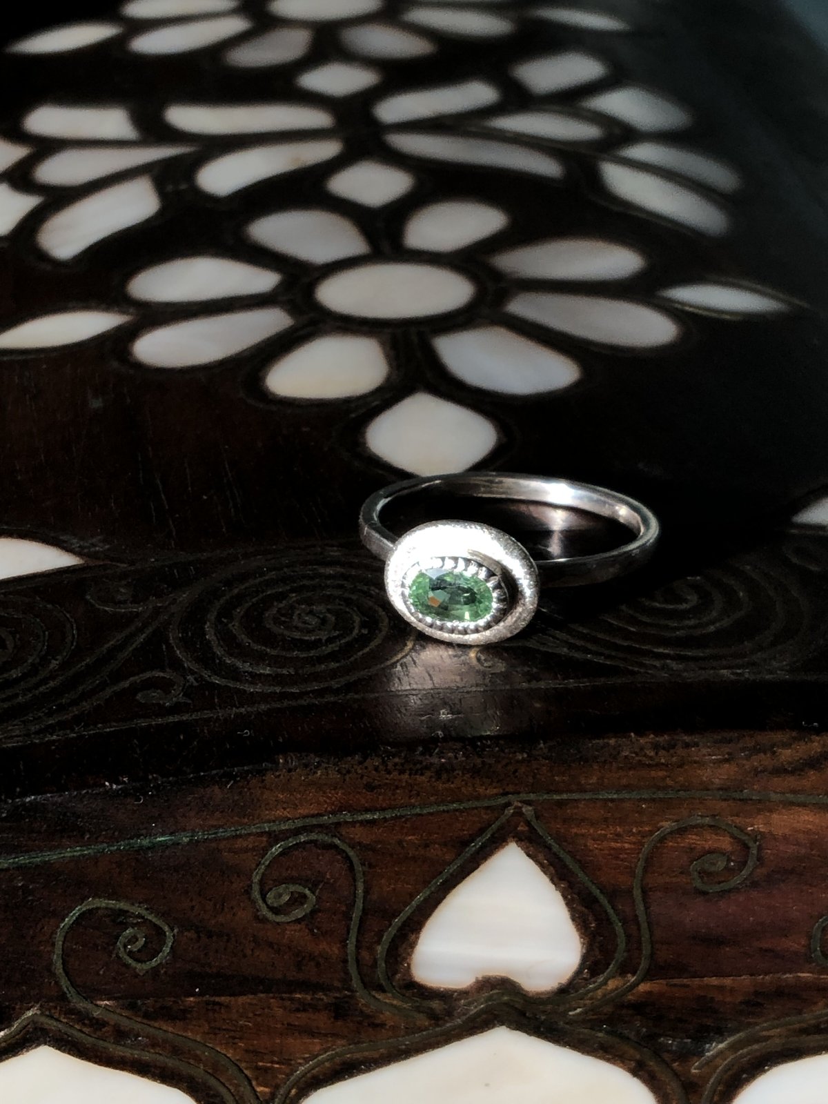 ガーネットのシルバー手作りリング。 Lifestyle Design Lab-ガーネットシルバーリング SILVER