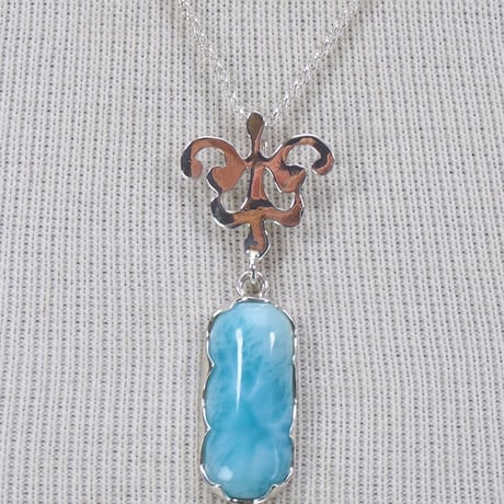 カリブの水色ラリマーネックレス