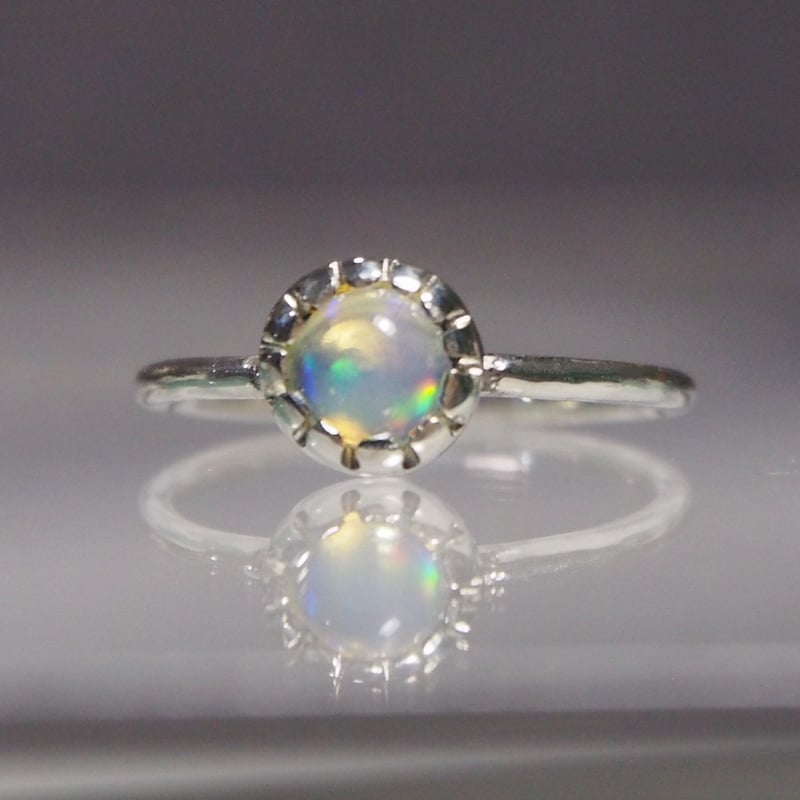 4〜16号 上質5ミリ オパール シルバーリング | Le Papillon Jewelry