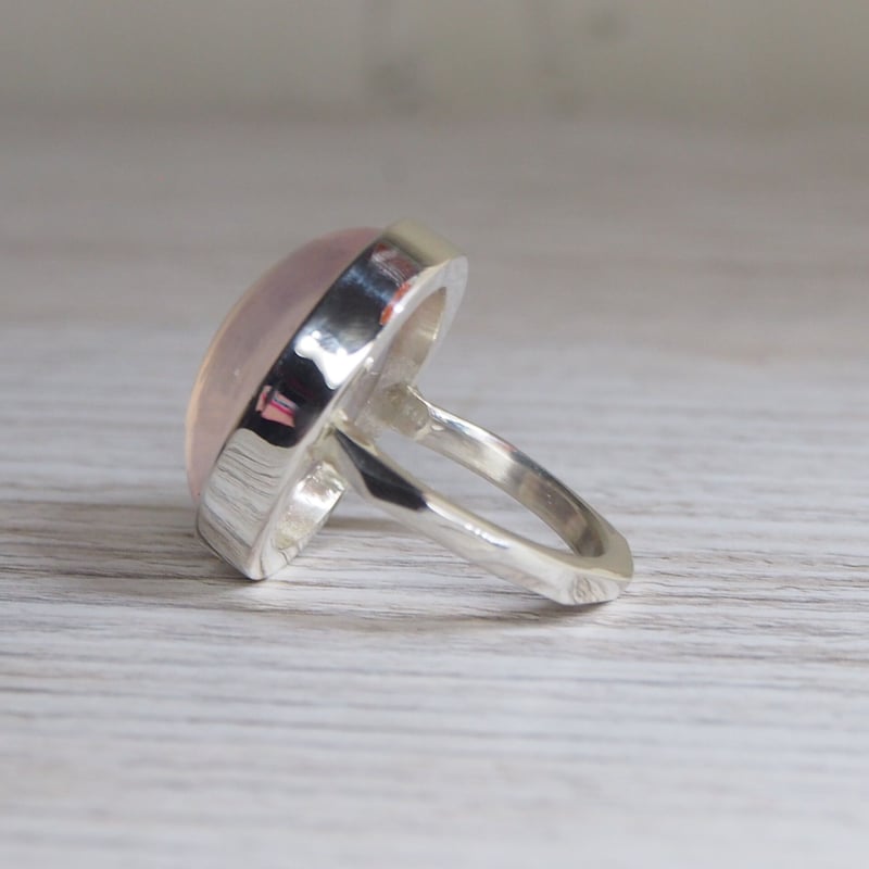 15号大粒ローズクォーツ SVリング | Le Papillon Jewelry