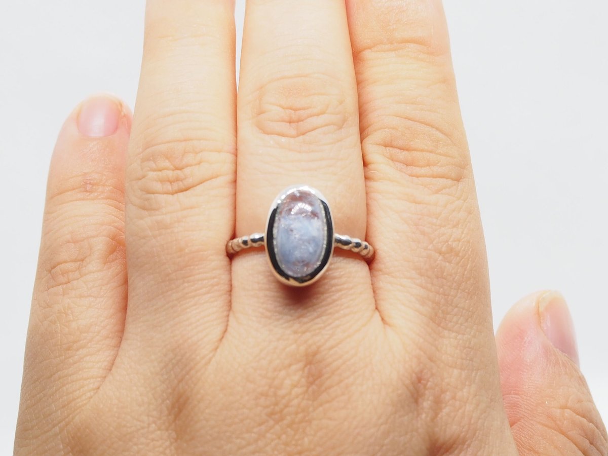 14号淡色デュモルチェライトインクォーツ SVリング | Le Papillon Jewelry