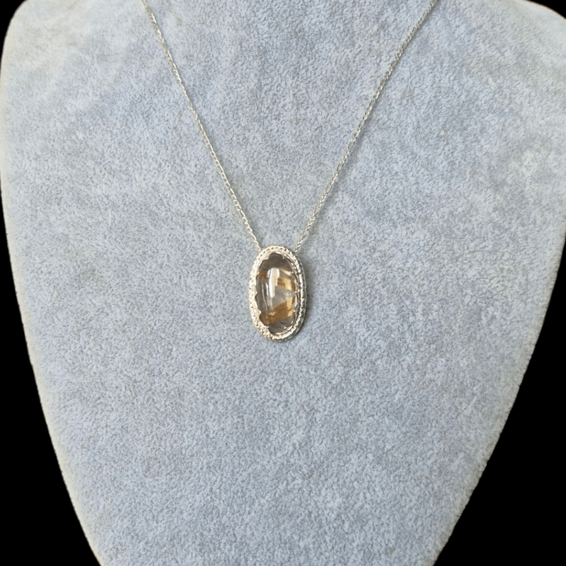 大きめ 美麗なタイチンルチル シルバーネックレス | Le Papillon Jewelry