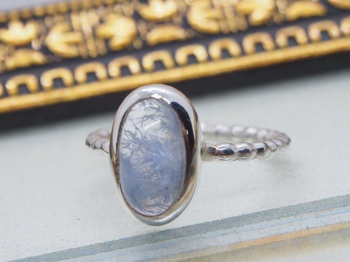 14号淡色デュモルチェライトインクォーツ SVリング | Le Papillon Jewelry