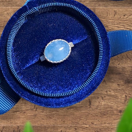 14号 綺麗色アクアマリン シルバーリング