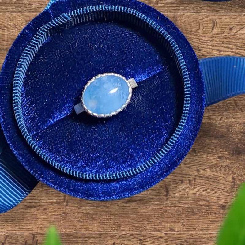 14号 綺麗色アクアマリン シルバーリング | Le Papillon Jewelry