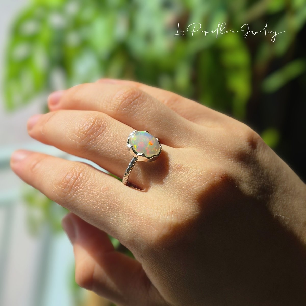 オパール シルバーリング 14号 艶やかオパール シルバーリング | Le Papillon Jewelry