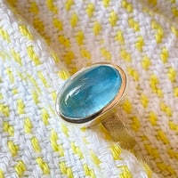 14号　上質アクアマリン　シルバーリング