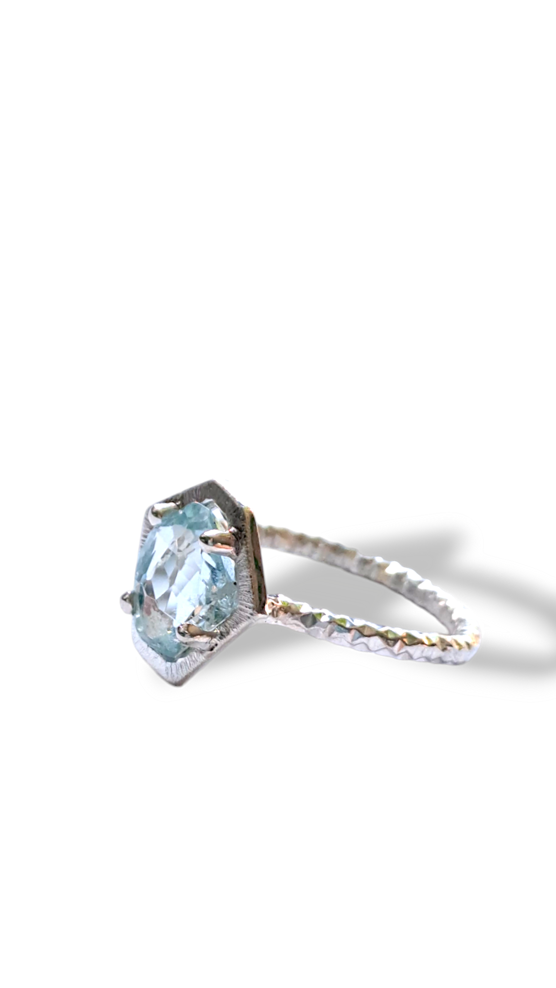 13号 氷の欠片アクアマリン シルバーリング | Le Papillon Jewelry