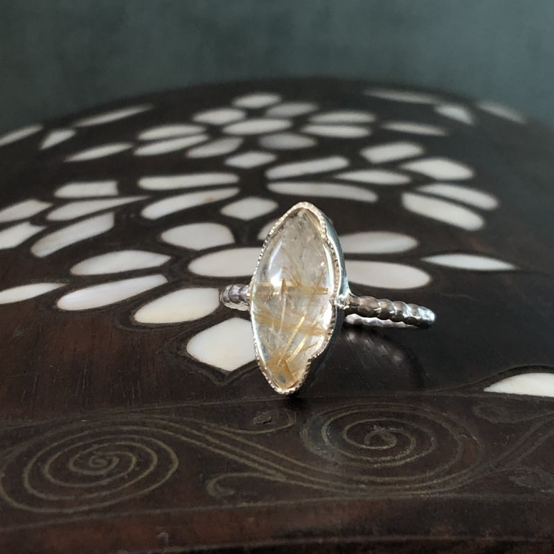 15号 優しげルチルクォーツ シルバーリング | Le Papillon Jewelry