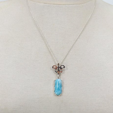 カリブの水色ラリマーネックレス