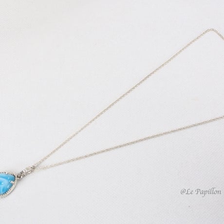 極上品カリブの水色ラリマー❤︎シルバーネックレス