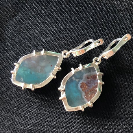 美麗レア物アクアプレーズ シルバーピアス