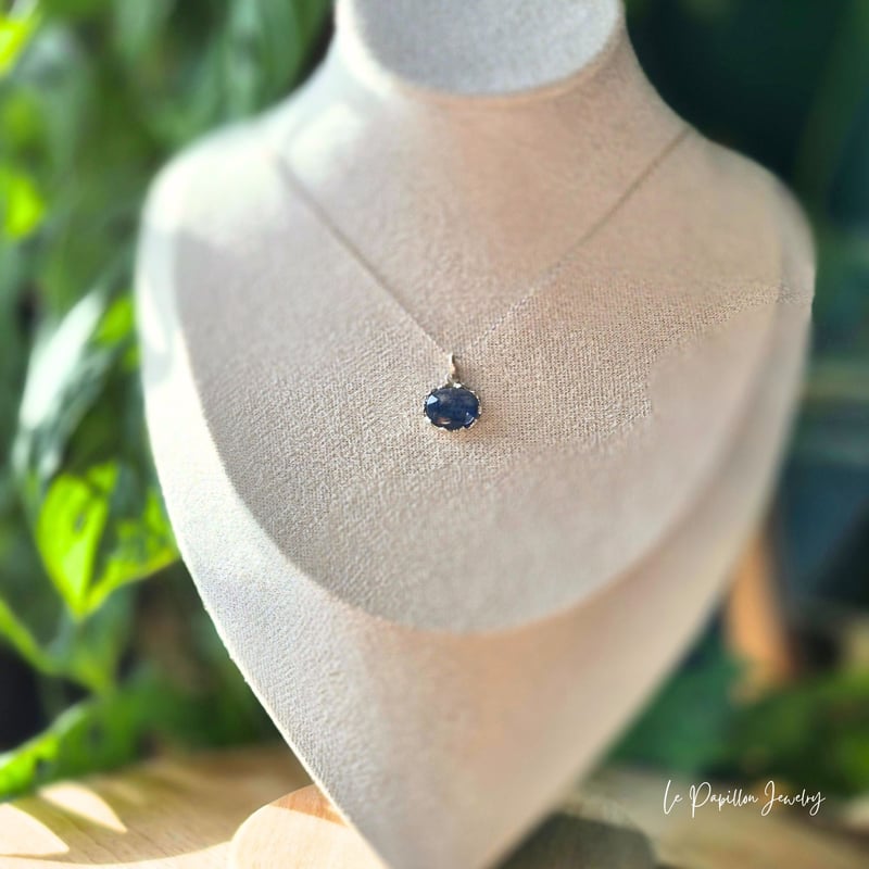 夜空のような カイヤナイト シルバーネックレス | Le Papillon Jewelry