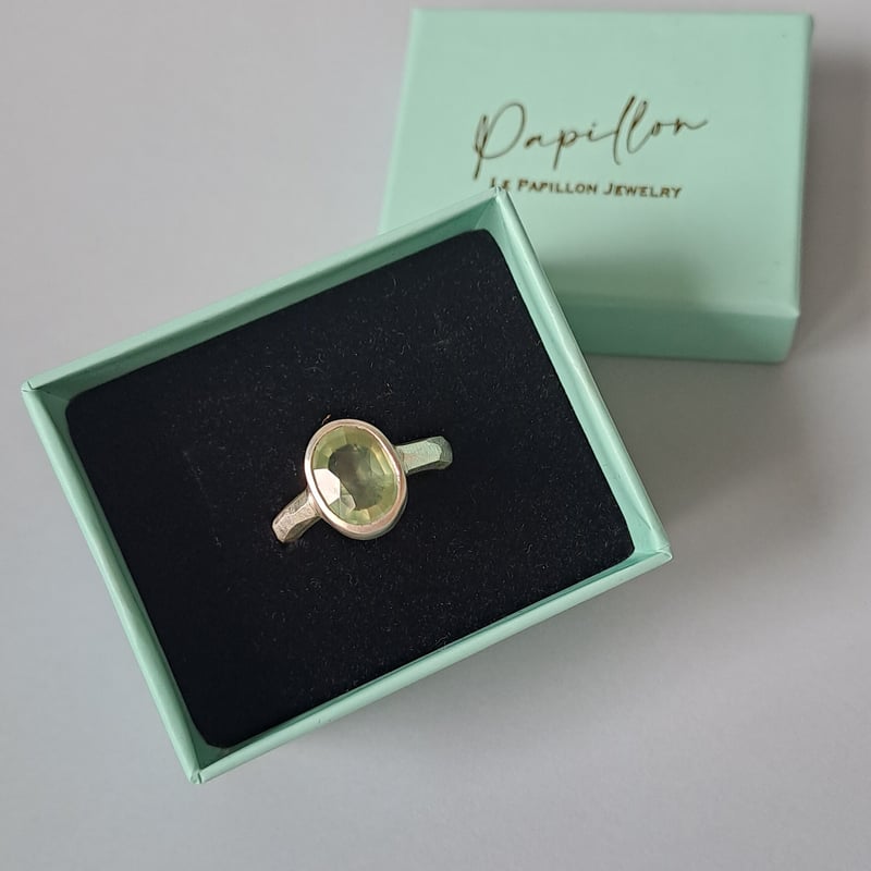 11号 上質プレナイト シルバーリング | Le Papillon Jewelry