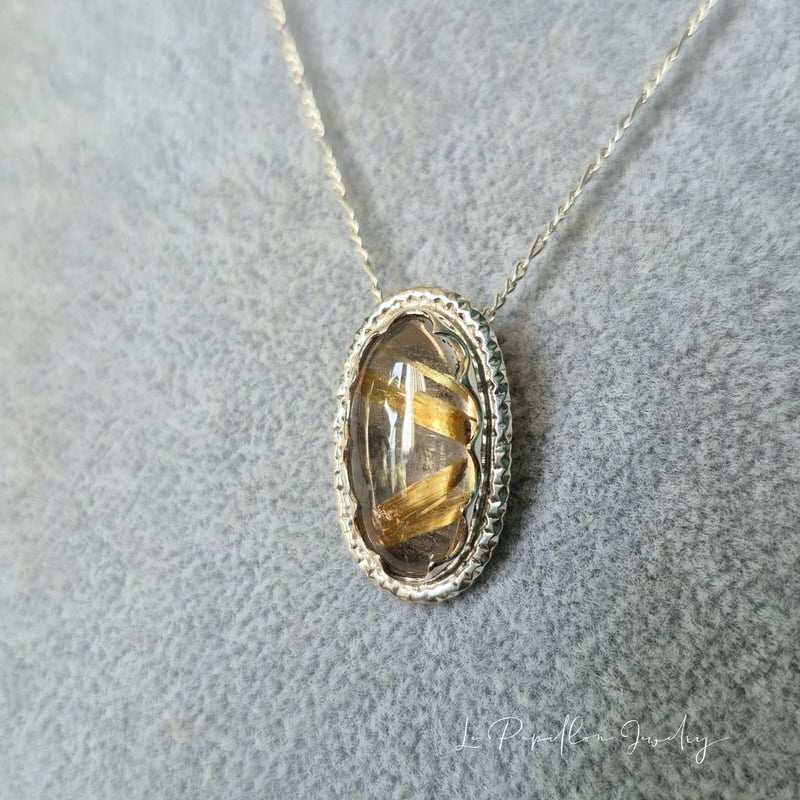 大きめ 美麗なタイチンルチル シルバーネックレス | Le Papillon Jewelry