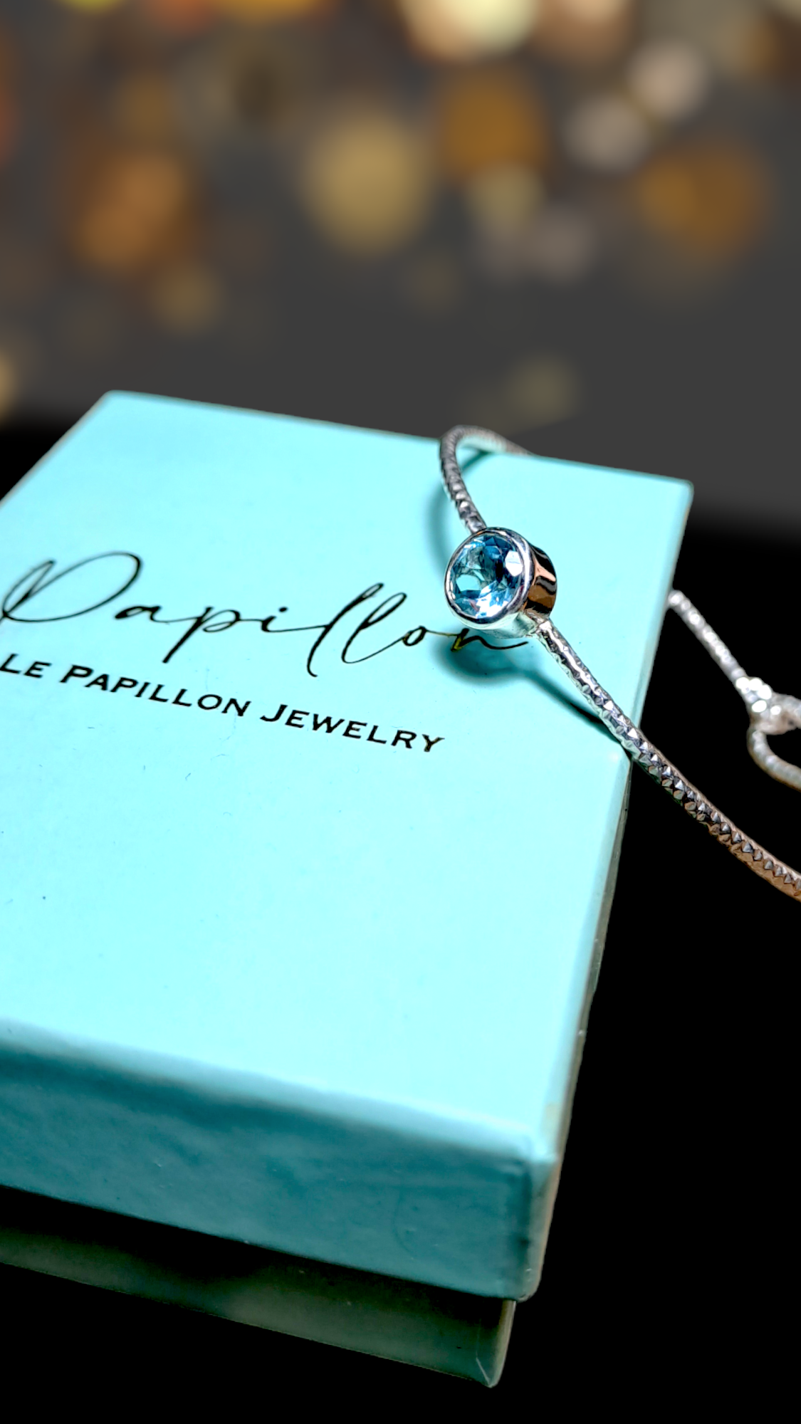 シルバー925バングルsilver BLUE jewelry ブルートパーズ シルバーバングル ブレスレット | Le Papillon
