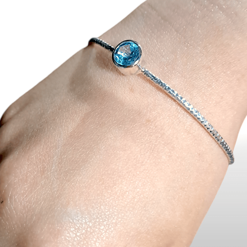 ブルートパーズ・ブレスレット・シルバー925 煌めくブルートパーズ シルバーブレスレット | Le Papillon Jewelry