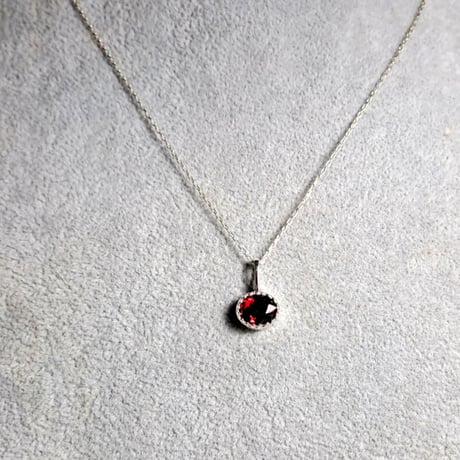 極上ロードライトガーネット　シルバーネックレスー