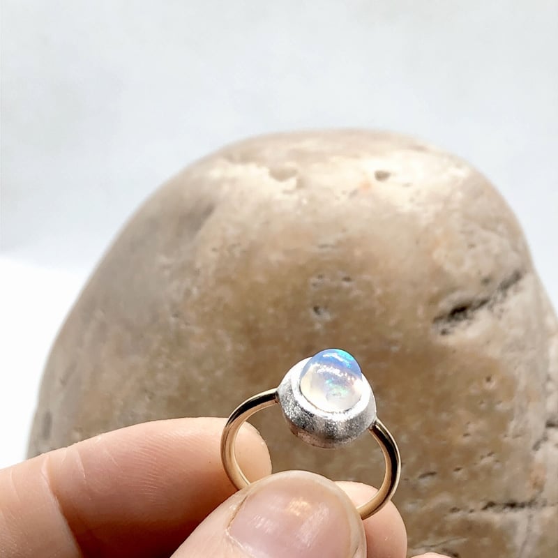 9号 青さ際立つウォーターオパール18K&シルバーリング | Le 9号 青さ際立つウォーターオパール18K&シルバーリング | Le