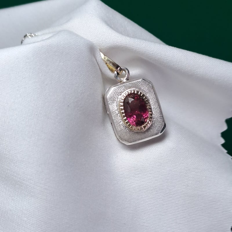 1.90ct 非加熱大きめピンクトルマリン K18&シルバーネックレス | Le 