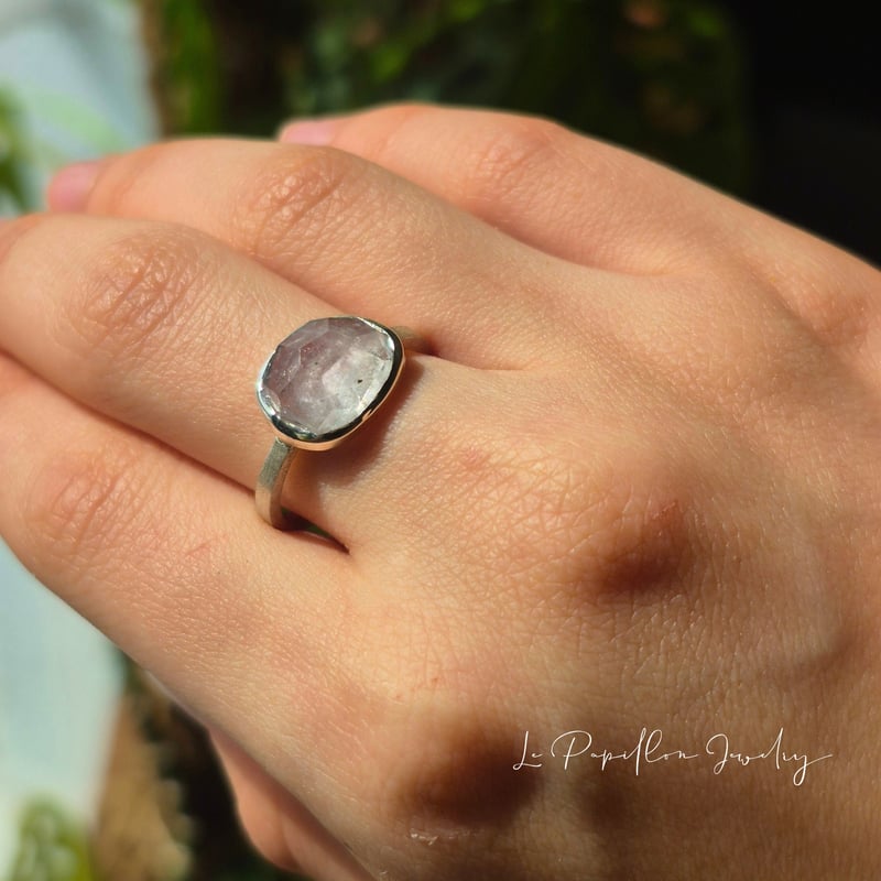 12.5号 春色淡いピンクトルマリン シルバーリング | Le Papillon Jewelry