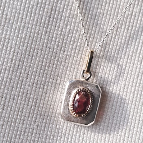 1.90ct 非加熱大きめピンクトルマリン K18&シルバーネックレス